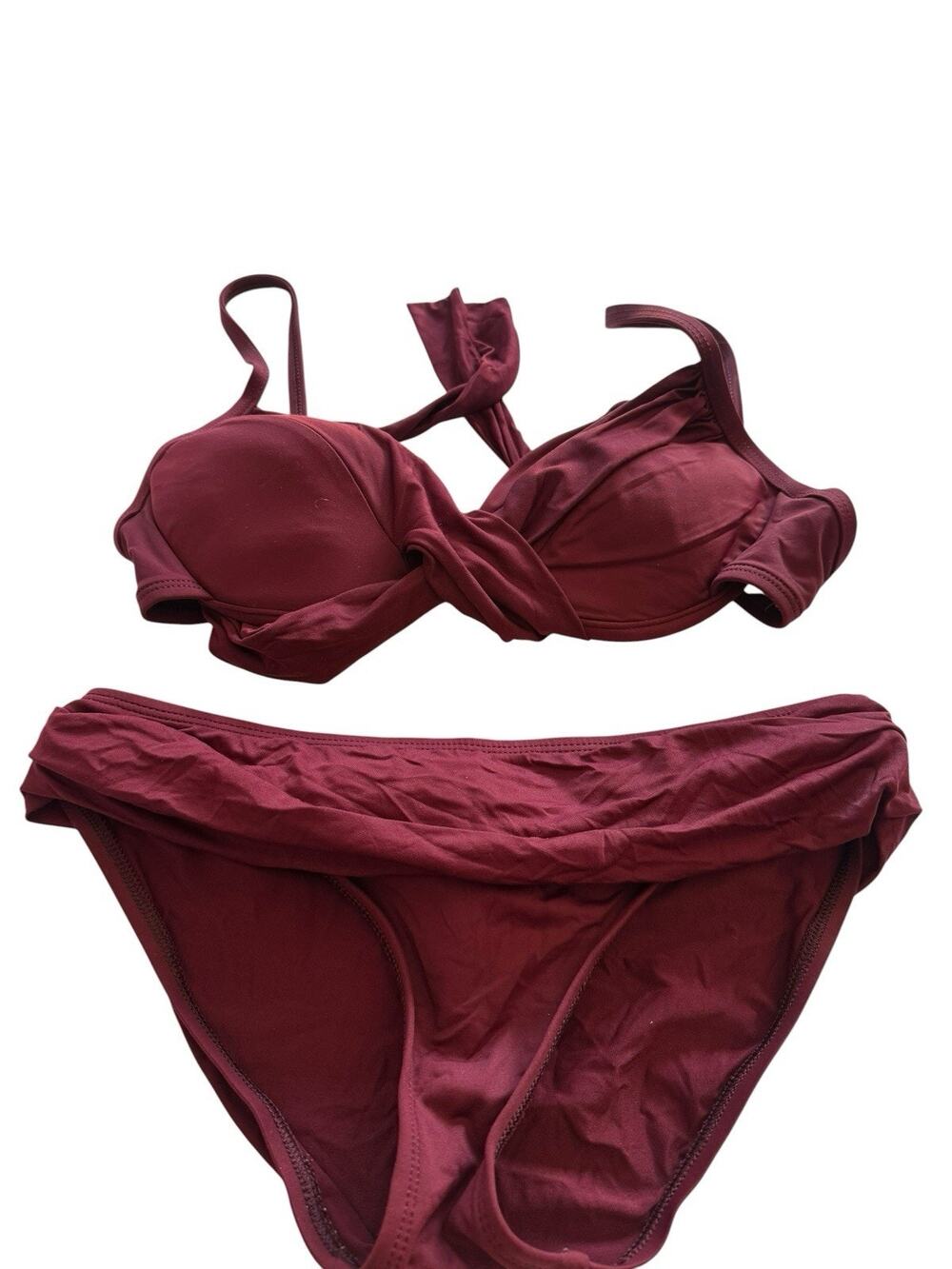 La Blanca Twist Front Sweetheart Underwire Bikini Set Size 4 Tie Back Swimsuit